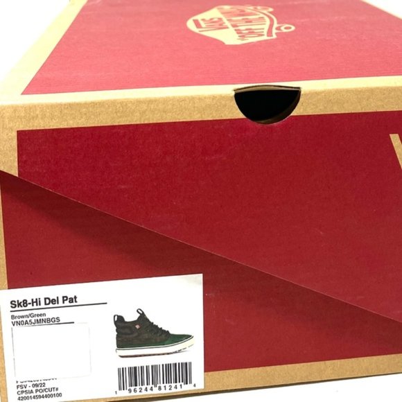 VANS Sk8-Hi Del Pato MTE-2 Shoe Brown Green Suede Women's Size Boots VN0A5JMNBGS - Picture 2 of 10